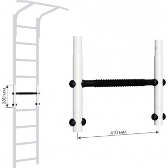 Вставка для увеличения высоты ROMANA Dop8, белый антик золото/черный, 410 мм