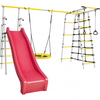 Детский спортивный комплекс для дачи ROMANA БОГАТЫРЬ MAX Плюс-2 (с качелями гнездо) Детский спортивный комплекс для дачи ROMANA БОГАТЫРЬ MAX Плюс-2 (с качелями гнездо)