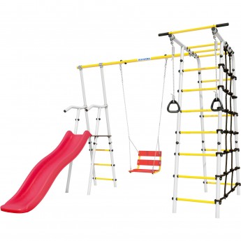 Детский спортивный комплекс для дачи ROMANA БОГАТЫРЬ серый/желтый с цепными качелями Детский спортивный комплекс для дачи ROMANA БОГАТЫРЬ серый/желтый с цепными качелями