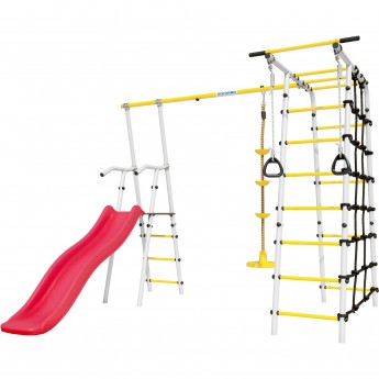 Детский спортивный комплекс для дачи ROMANA БОГАТЫРЬ серый/желтый с качелями диск Детский спортивный комплекс для дачи ROMANA БОГАТЫРЬ серый/желтый с качелями диск