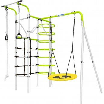 Детский спортивный комплекс для дачи ROMANA КОСМОС (салатовый/белый)(с качелями гнездо) Детский спортивный комплекс для дачи ROMANA КОСМОС (салатовый/белый)(с качелями гнездо)