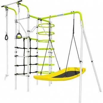 Детский спортивный комплекс для дачи ROMANA КОСМОС (салатовый/белый)(с качелями Лодка) Детский спортивный комплекс для дачи ROMANA КОСМОС (салатовый/белый)(с качелями Лодка)