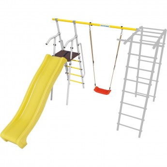 Дополнительный комплект с горкой 1200 мм к дачному комплексу ROMANA для высоты балки качелей 2050 мм желтый/белый пластиковые качели Дополнительный комплект с горкой 1200 мм к дачному комплексу ROMANA для высоты балки качелей 2050 мм желтый/белый пластиковые качели