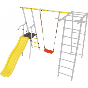 Дополнительный комплект с горкой к дачному комплексу ROMANA для высоты балки качелей 2050 мм пластиковые качели желтый/белый Дополнительный комплект с горкой к дачному комплексу ROMANA для высоты балки качелей 2050 мм пластиковые качели желтый/белый