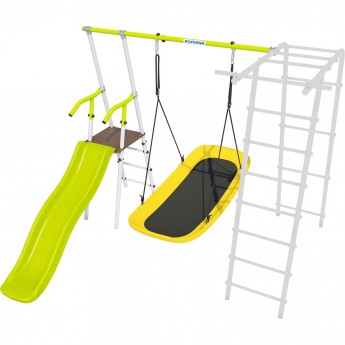 Дополнительный комплект с горкой к дачному комплексу ROMANA, только для высоты балки качелей 2050 мм, салатовый/белый, качели лодка