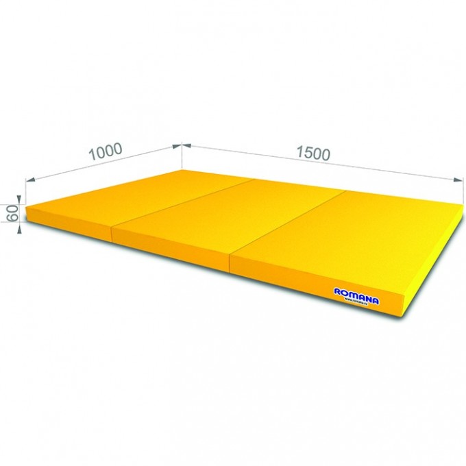 Мат ROMANA 1000*1500*60 в 3 сложения желтый 5.021.06 MYAGKII SHCIT JELTYI