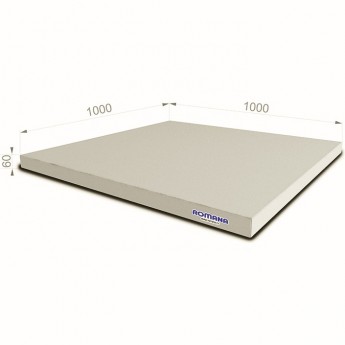 Мягкий щит ROMANA 1000*1000*60 одинарный светлый серый