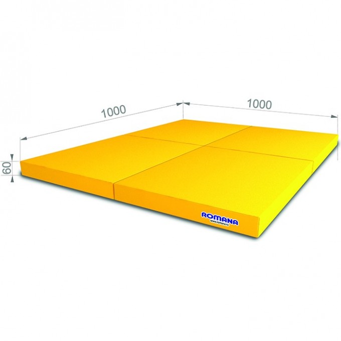 Мягкий щит ROMANA 1000*1000*60 в 4 сложения желтый 5.096.06 MYAGKII SHCIT JELTYI