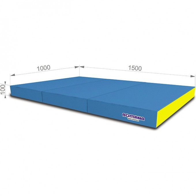 Мягкий щит ROMANA 1000*1500*100 в 3 сложения голубой/желтый 5.021.10 MYAGKII SHCIT GOLUBOI/JELTYI