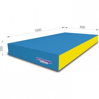 Мягкий щит ROMANA 1000*500*100 одинарный голубой/желтый