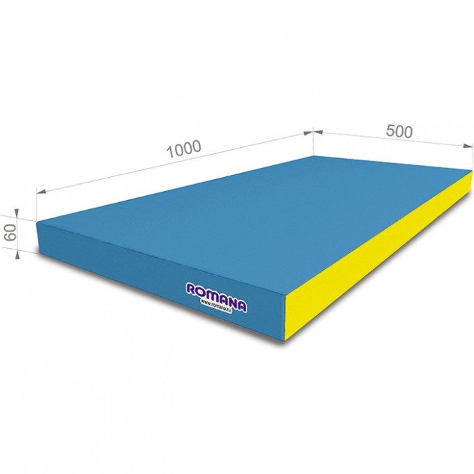 Мягкий щит ROMANA 1000*500*60 одинарный голубой/желтый 5.000.06 MYAGKII SHCIT GOLUBOI/JELTYI