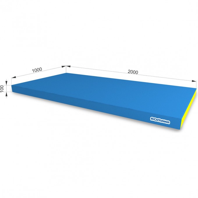 Мягкий щит ROMANA 2000*1000*100 одинарный голубой/желтый 5.002.10 MAT GOLUBOI/JELTYI