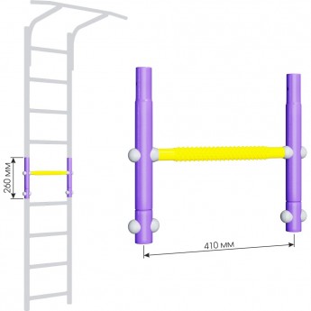 Вставка для увеличения высоты ROMANA DOP8 ДСКМ 410 сиреневый/желтый