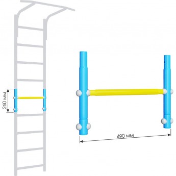 Вставка для увеличения высоты ROMANA DOP9 ДСКМ 490 голубой/желтый